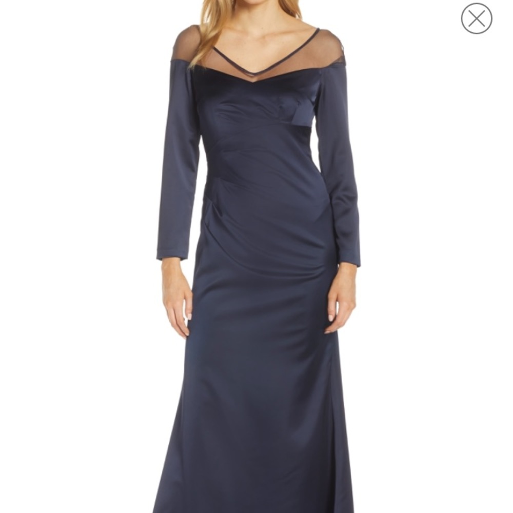 Long Sleeve Illusion Offthe Shoulder Gown
ADRIANNA